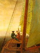 Caspar David Friedrich On Board a Sailing Ship oil
